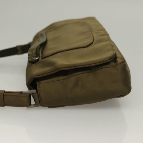 PRADA Shoulder Bag Satin Green Silver Auth 129632 - Picture 4 of 16